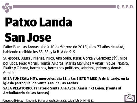 LANDA SAN JOSE,PATXO