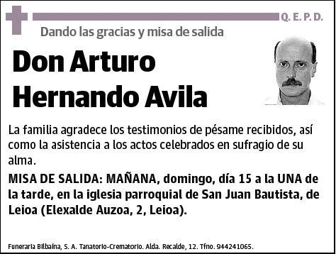 HERNANDO AVILA,ARTURO