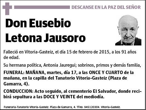 LETONA JAUSORO,EUSEBIO