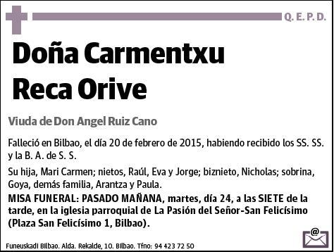 RECA ORIVE,CARMENTXU