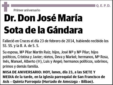 SOTA DE LA GANDARA,JOSE MARIA
