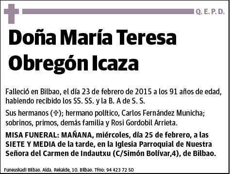 OBREGON ICAZA,MARIA TERESA
