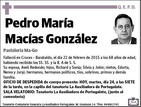 MACIAS GONZALEZ,PEDRO MARIA