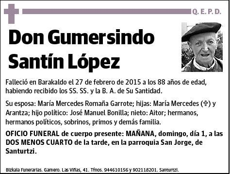 SANTIN LOPEZ,GUMERSINDO