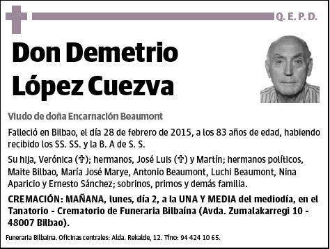 LOPEZ CUEZVA,DEMETRIO