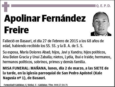 FERNANDEZ FREIRE,APOLINAR