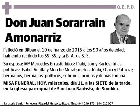 SORARRAIN AMONARRIZ,JUAN