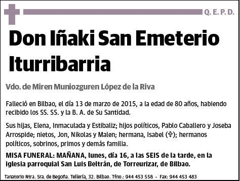 SAN EMETERIO ITURRIBARRIA,IÑAKI