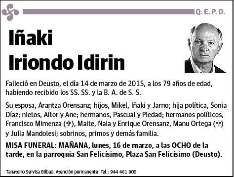 IRIONDO IDIRIN,IÑAKI