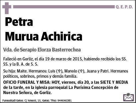 MURUA ACHIRICA,PETRA