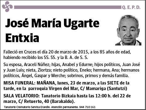 UGARTE ENTXIA,JOSE MARIA