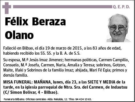 BERAZA OLANO,FELIX