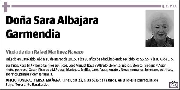 ALBAJARA GARMENDIA,SARA
