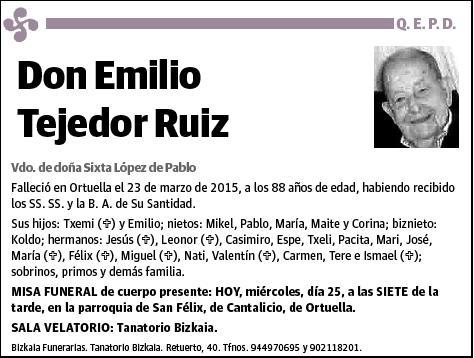TEJEDOR RUIZ,EMILIO