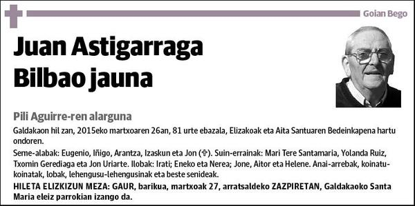 ASTIGARRAGA BILBAO,JUAN