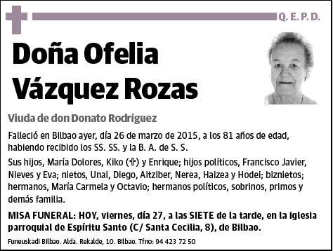 VAZQUEZ ROZAS,OFELIA