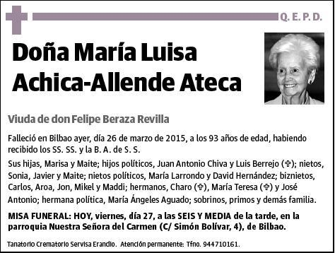 ACHICA-ALLENDE ATECA,MARIA LUISA