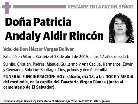 ALDIR RINCON,PATRICIA ANDALY