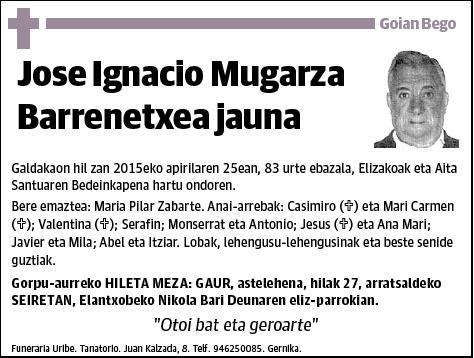 MUGARZA BARRENETXEA,JOSE IGNACIO