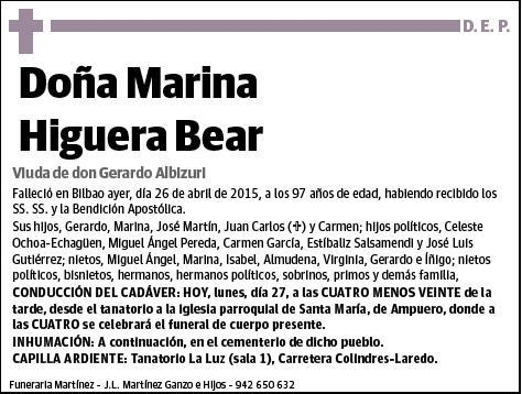 HIGUERA BEAR,MARINA