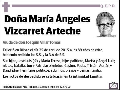 VIZCARRET ARTECHE,MARIA ANGELES
