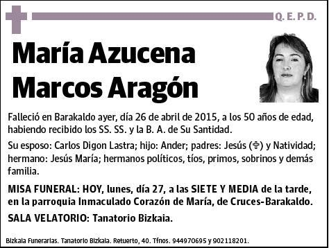 MARCOS ARAGON,MARIA AZUCENA