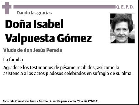 VALPUESTA GOMEZ,ISABEL
