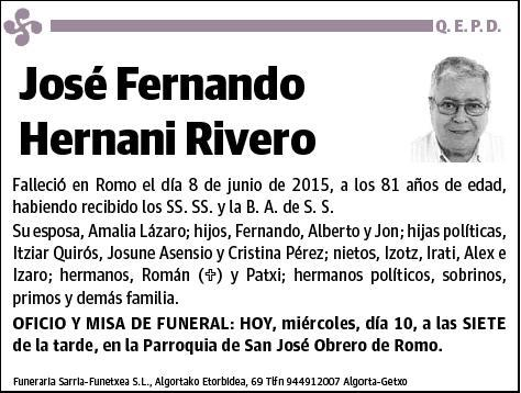 HERNANI RIVERO,JOSE FERNANDO