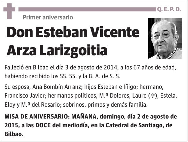 Esteban Vicente Arza Larizgoitia