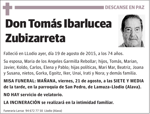 Tomás Ibarlucea Zubizarreta