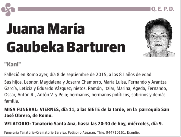 Juana María Gaubeka Barturen