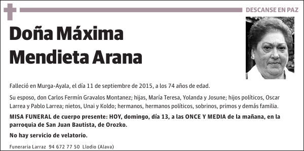 Máxima Mendieta Arana