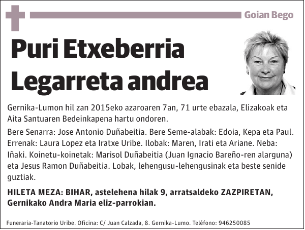 Puri Etxeberria Legarreta