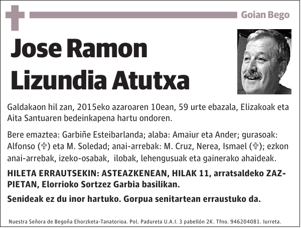 Jose Ramon Lizundia Atutxa