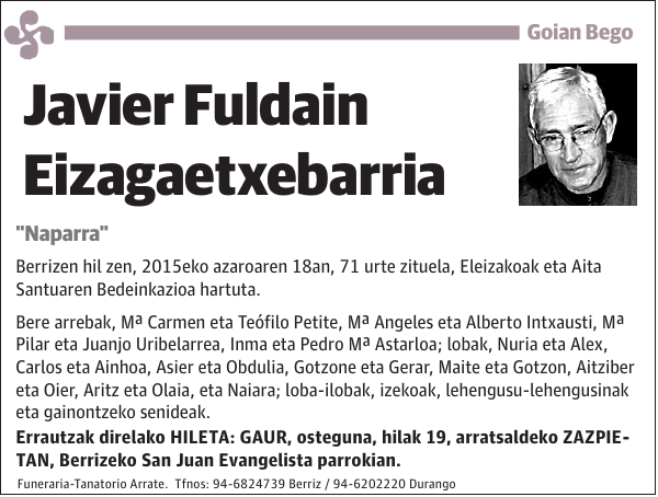 Javier Fuldain Eizagaetxebarria