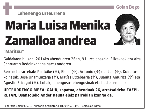 Maria Luisa Menika Zamalloa