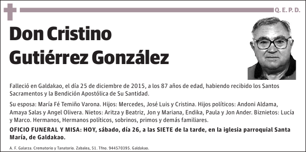 Cristino GutiÃ©rrez GonzÃ¡lez