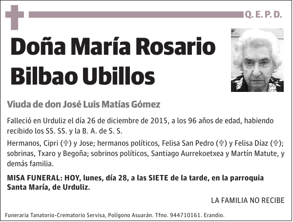 MarÃ­a Rosario Bilbao Ubillos