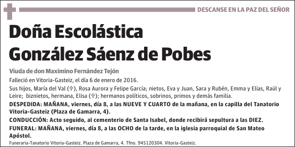Escolástica González Sáenz de Pobes
