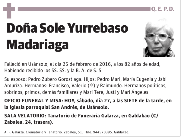 Sole Yurrebaso Madariaga