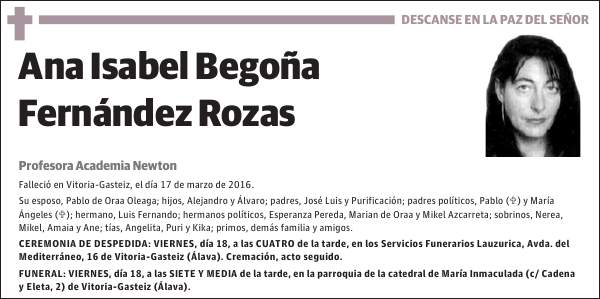 Ana Isabel Begoña Fernández Rozas