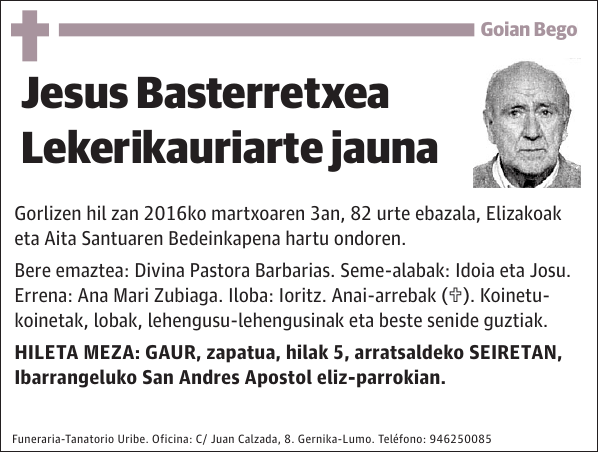 Jesus Basterretxea Lekerikauriarte