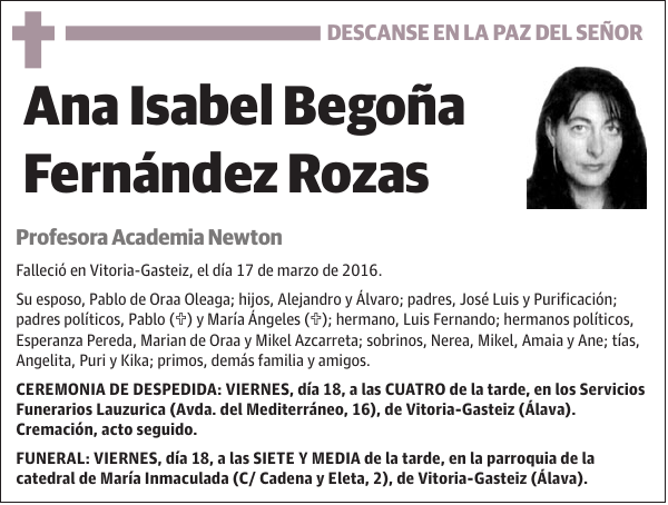 Ana Isabel Begoña Fernández Rozas