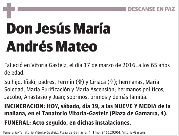 Jesús María Andrés Mateo