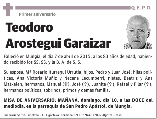 Teodoro Arostegui Garaizar