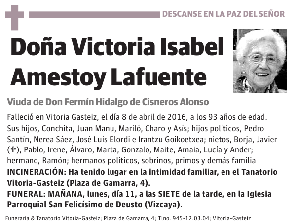 Victoria Isabel Amestoy Lafuente