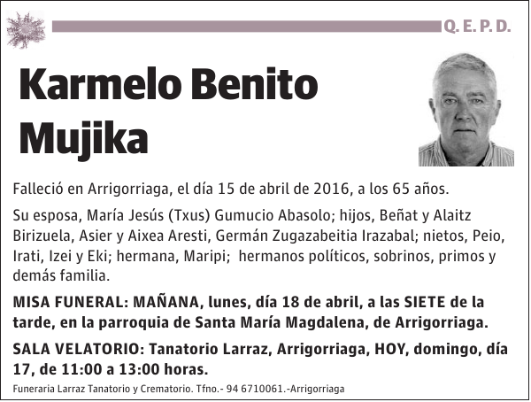 Karmelo Benito Mujika