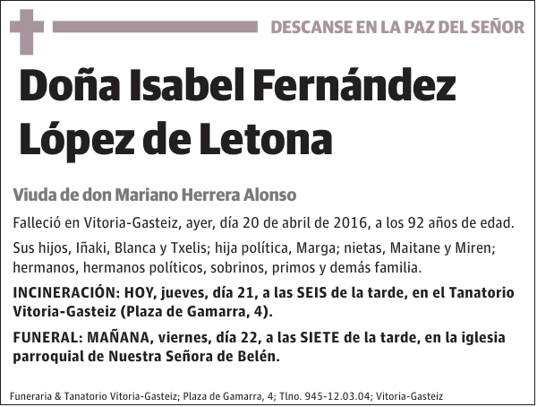 Isabel Fernández López de Letona