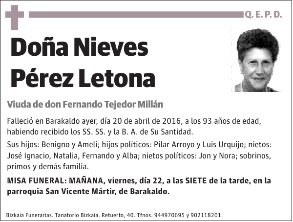 Nieves Pérez Letona