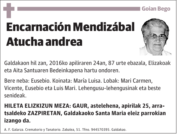 Encarnación Mendizábal Atucha